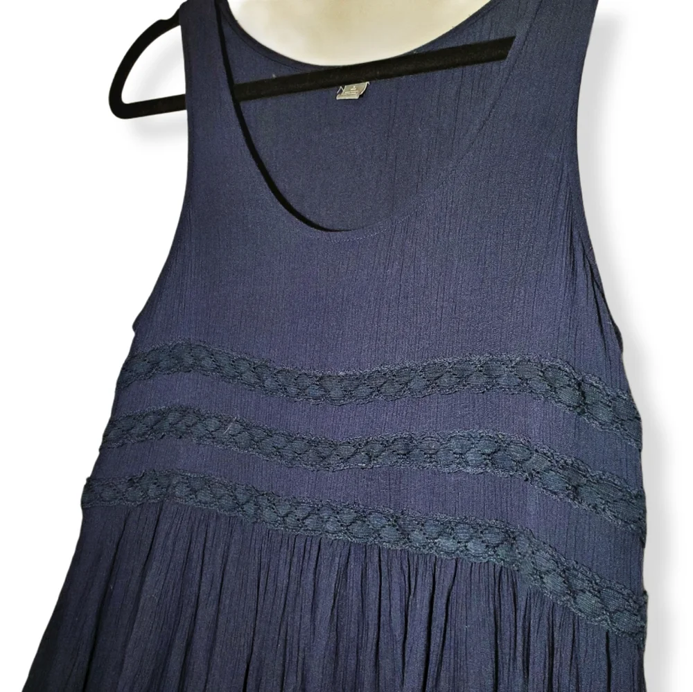 Aerie Navy Swing Tank Mini Dress Trapeze Tunic - Picture 2 of 8